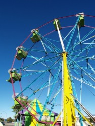 Ferris wheel at an amusement park. Ferris wheel at an amusement park.