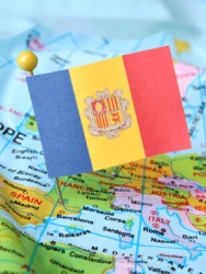 Map using the flag of Andorra to show the countrys location. Map using the flag of Andorra to show the countrys location.