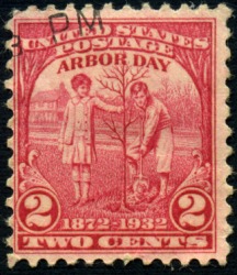 A stamp commemorating Arbor Day. A stamp commemorating Arbor Day.
