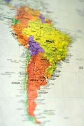 A map of South America showing Argentina. A map of South America showing Argentina.