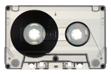 Audiotape inside a cassette. Audiotape inside a cassette.