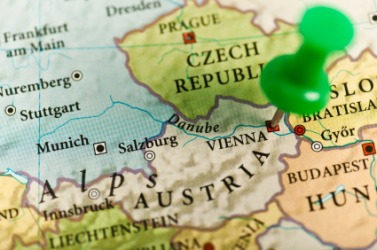 A map showing Austria. A map showing Austria.
