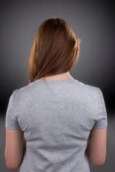 The back of a woman. The back of a woman.