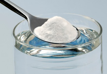 A spoonful of baking soda. A spoonful of baking soda.