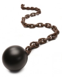 A ball and chain. A ball and chain.