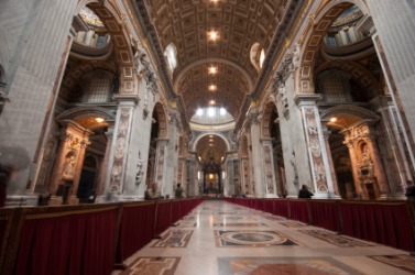 Inside a basilica. Inside a basilica.