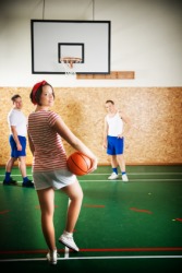 People playing basketball. People playing basketball.