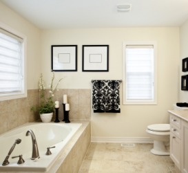 A modern bathroom. A modern bathroom.