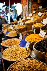 Dried food for sale at a bazaar. Dried food for sale at a bazaar.