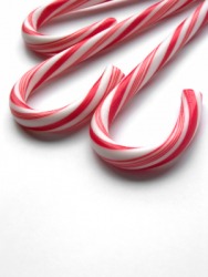 These candy canes are bent. These candy canes are bent.