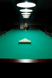 A table for playing billiards. A table for playing billiards.