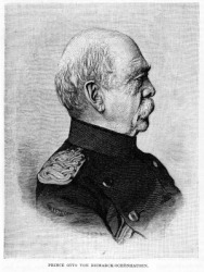 An engraving of Otto von Bismarck. An engraving of Otto von Bismarck.