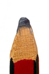 A pencil with a blunt tip. A pencil with a blunt tip.
