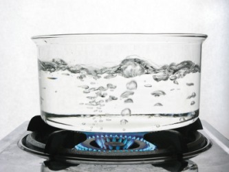 Water that has been heated so that it boils. Water that has been heated so that it boils.