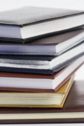 A stack of books. A stack of books.