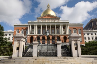 The Massachusetts State House in Boston. The Massachusetts State House in Boston.