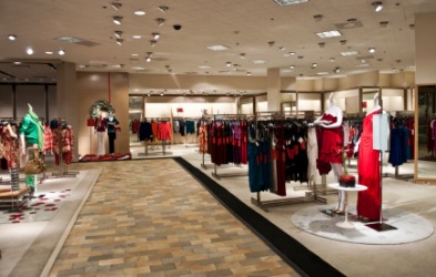 The interior of a women's clothing boutique. The interior of a women's clothing boutique.