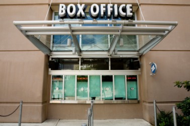 The box office at a theatre. The box office at a theatre.