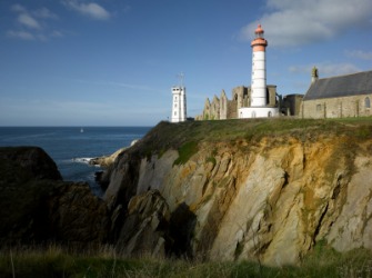 A lighthouse in Bretagne or Brittany. A lighthouse in Bretagne or Brittany.