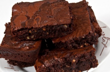 A plate of chocolate brownies. A plate of chocolate brownies.