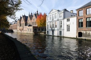 Buildings along the canal in Brugge, or Bruges. Buildings along the canal in Brugge, or Bruges.