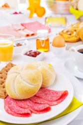 A table set for brunch. A table set for brunch.