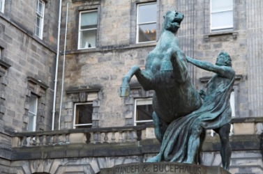 A statue of Alexander and his horse Bucephalus. A statue of Alexander and his horse Bucephalus.