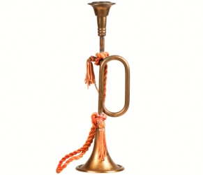 An antique bugle. An antique bugle.
