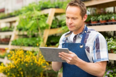 A gardening shop is this mans business. A gardening shop is this mans business.