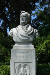 A bust of the composer Richard Wagner. A bust of the composer Richard Wagner.