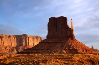 A butte in the desert. A butte in the desert.