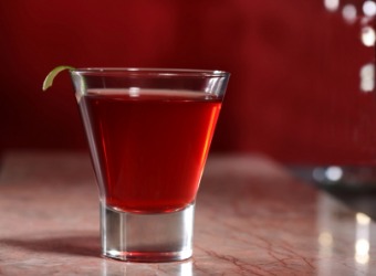 A shot glass of Campari. A shot glass of Campari.