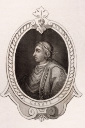 A portrait of Canute. A portrait of Canute.
