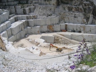 A white marble quarry in Carrara, Italy. A white marble quarry in Carrara, Italy.