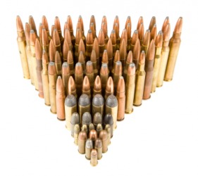A group of rifle and handgun cartridges. A group of rifle and handgun cartridges.