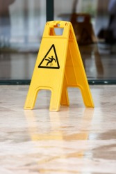 This sign cautions you that the floor is wet. This sign cautions you that the floor is wet.