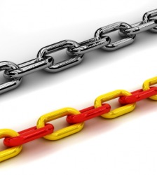 Two different colored chains. Two different colored chains.