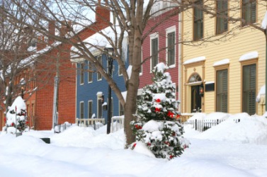 Winter in a residential area of Charlottetown. Winter in a residential area of Charlottetown.