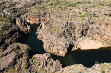 A chasm seen from the air. A chasm seen from the air.