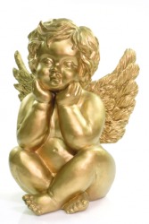 A gold cherub. A gold cherub.