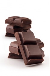 Several chunks of chocolate. Several chunks of chocolate.