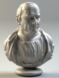 A bust of the Roman statesman Cicero. A bust of the Roman statesman Cicero.