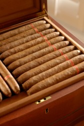 A box of cigars. A box of cigars.