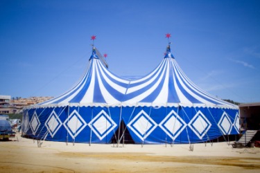 A circus tent. A circus tent.