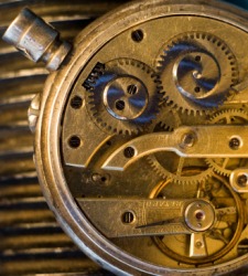 The clockworks of an old clock. The clockworks of an old clock.