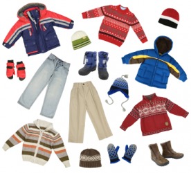 Several articles of clothes. Several articles of clothes.
