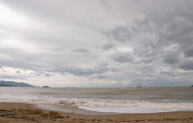A cloudy day at the beach. A cloudy day at the beach.