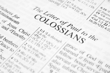 The beginning of Colossians, part of the New Testament of the Bible. The beginning of Colossians, part of the New Testament of the Bible.