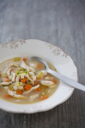 Many people consider chicken soup a comfort food. Many people consider chicken soup a comfort food.