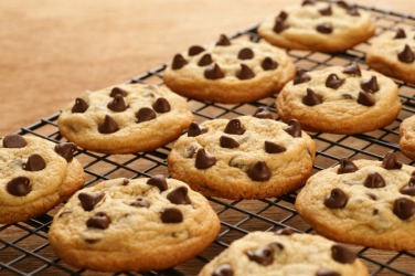 Fresh baked chocolate chip cookies. Fresh baked chocolate chip cookies.